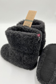 Woolwear of Scandinavia Teddybeer Pantoffels 100% wol - Anthracite
