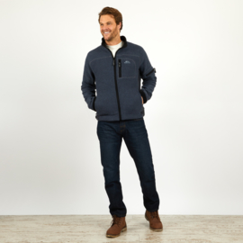 Weird Fish BERHAN Full Zip Fleece Lined Eco Macaroni - Navy SS23