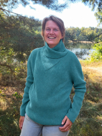 Emerald DEGERÖ Roll Neck Wool Sweater - Water