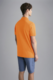 Paul & Shark Cotton Piqué Poloshirt with Shark Badge - Orange
