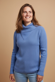 Emerald DEGERÖ Roll Neck Wool Sweater - Light Blue
