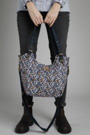 Weird Fish Hollington Printed Canvas Shoulder Bag - Dark Navy