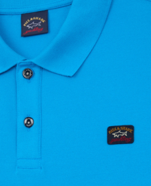 Paul & Shark Cotton Piqué Poloshirt with iconic badge - turquoise
