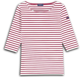 Saint James Phare uv-shirt - neige / cerise SS23