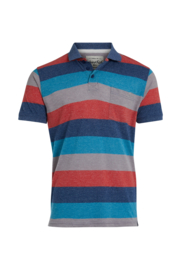 Weird Fish FILMORE Slub Pique Stripe Polo - Dark Blue SS22