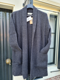 Emerald W. CARDIGAN 100% Wollen Vest - Antrazite