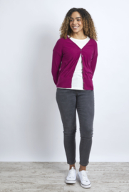 X Weird Fish Curran Lightweight Slub Cardigan - Boysenberry