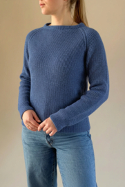 Emerald JURMO wollen trui met ronde hals uit zuivere wol - Medium Indigo