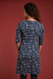 Weird Fish Starshine organic printed jersey dress - Dark Navy SS21/22