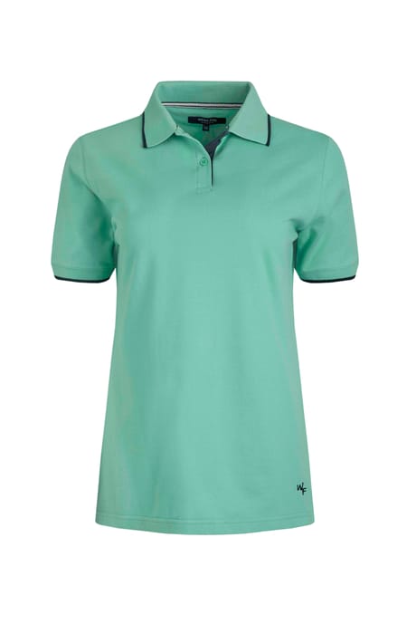 Weird Fish Pammie Polo Shirt - Aqua Marine