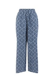 Weird Fish Zendaya Printed Double Cloth Wide Leg Trousers - Twilight
