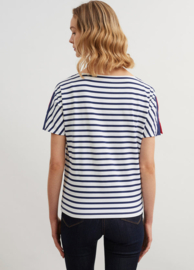 Saint James Poitiers Shirt - Neige/Navy/Tulipe