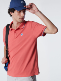 North Sails SS Polo with Graphic - Spiced Coral