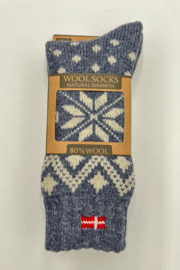 Woolwear wollen sokken 80% - Denim