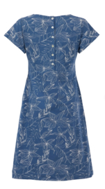 Weird Fish - Organic Printed Jersey Dress- Tallahassee - Ensign Blue - SS21