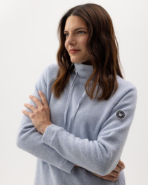 Holebrook Angelika WP Gebreide winddichte trui in wolmix - Illusion Blue