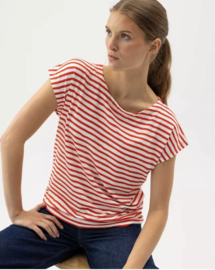 Holebrook Ellen Capsleeves Shirt - Off White/Bright Red
