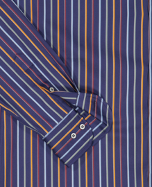 Paul & Shark Silver Cotton Satin Shirt - Stripes