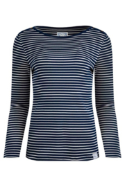 Weird Fish Mila Long Sleeve Ribbed Outfitter T-Shirt - Navy