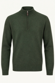Emerald Style 100% lamswollen trui met 1/4 rits - Barbour Green