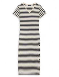 Saint James Eze lange jurk - ecru/marine