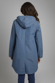 Weird Fish Sanne Organic Waterproof Longline Jacket - Blue Mirage