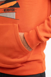 Weird Fish Bryant Graphic Pop Over Hoodie - Rust Leaves