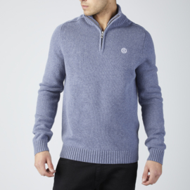 Henri Lloyd RAMSDEN 1\2 Zip Knit - Light Blue Melange