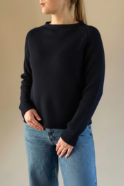 Emerald JURMO wollen trui met ronde hals - 100%zuivere wol - Navy