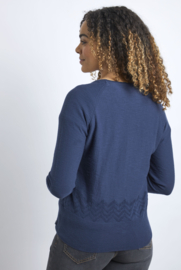 Weird Fish Curran Lightweight Slub Cardigan - Navy