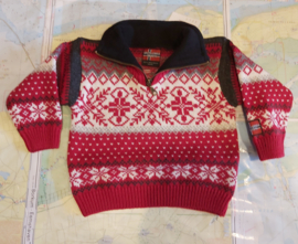 Arctic Circle Noorse Sweater Kids - 100% wol - Red