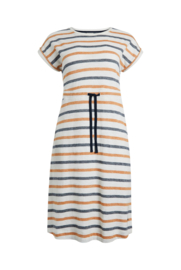 Weird Fish Olli Organic Stripe Jersey Dress - Light Cream