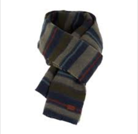 Weird Fish Arviat Brushed Stripe Scarf - Dark Olive