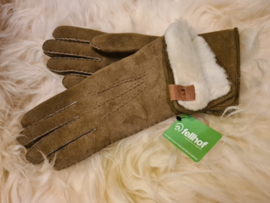 Fellhof Premium Lamsleren Handschoenen Dames - taupe