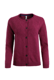 Weird Fish CABALLO Outfitter Cardigan - Purple Wine