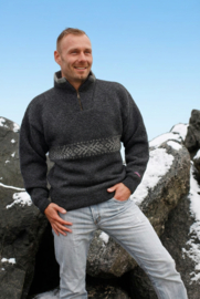 Norwool Windstopper  Sweater - 100% pure nieuwe wol - donkergrijs (uniseks)