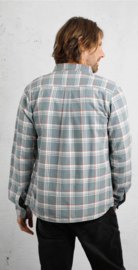 Weird Fish Whitaker Jersey Lined Check Shirt - Pale Denim