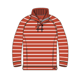 Mousqueton - GUIDEL - Sweater 1/2 zip - Tuile/Blanc - SS21
