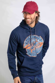 Weird Fish Bryant Graphic Pop Over Hoodie - Dark Navy