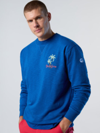North Sails Crewneck Sweatshirt Slub Organic Fleece - Ocean Blue