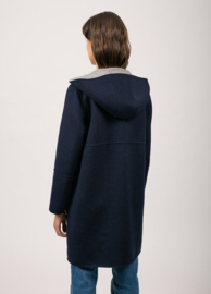 Saint James Ste Alice Hooded Reversible Coat with zipper - Navy/Gris  AW22