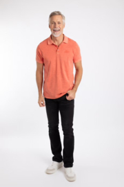 Weird Fish Indy Garment Dyed Polo - Dark Coral