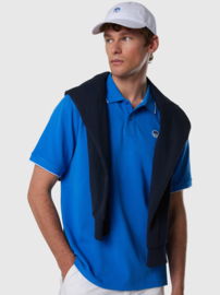 North Sails Polo Short Sleeve Collar w/Striped in Contrast - Palace Blue
