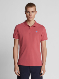 North Sails Poloshirt met print - Nantucket Red SS22