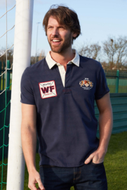 Weird Fish Farrell Organic SS Rugby Shirt - Navy