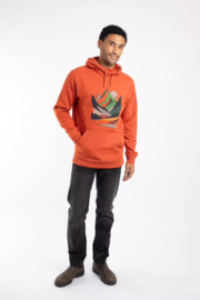 Weird Fish Bryant Graphic Pop Over Hoodie - Rust Leaves