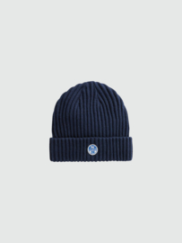 North Sails Cotton Blend Beanie met Fleece - Navy Blue AW22