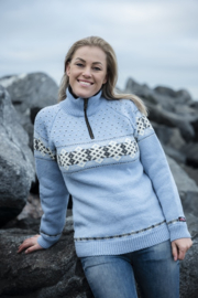 Norwool Noorse Trui - 100% pure nieuwe wol - lichtblauw (womens fit)