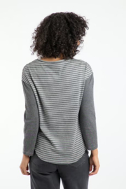 Weird Fish Calfee Striped Long Sleeve T-Shirt - Grey
