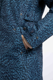 Weird Fish Sena Recycled Printed Waterproof Coat - Mid Blue